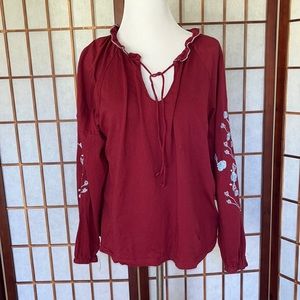 Dolan from Anthropologie Medium Red Peasant Top